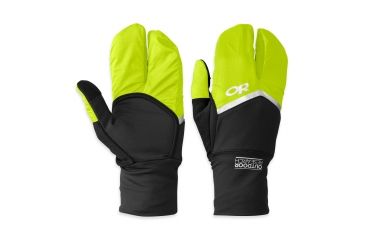 Image of Outdoor Research Hot Pursuit Convertible Running Glove - Mens-Black/Lemongrass-Small