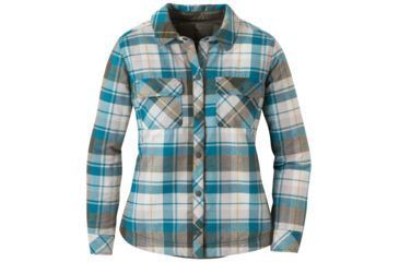 Image of Outdoor Research Kalaloch Reversible Shirt Jac - Womens, Peacock Plaid, XS, 2681341414005