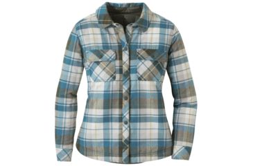 Image of Outdoor Research Kalaloch Reversible Shirt Jacket - Womens, Peacock Plaid, Small, 2681341414006