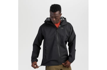 Image of Outdoor Research Motive AscentShell Jacket - Mens, Black, S, 2799860001006