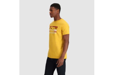 Image of Outdoor Research OR Advocate Stripe T-Shirt, Saffron/Bronze, Large, 3002232620008