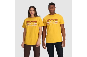 Image of Outdoor Research OR Advocate Stripe T-Shirt, Saffron/Bronze, Large, 3002232620008