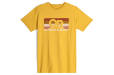 Image of Outdoor Research OR Advocate Stripe T-Shirt, Saffron/Bronze, Large, 3002232620008