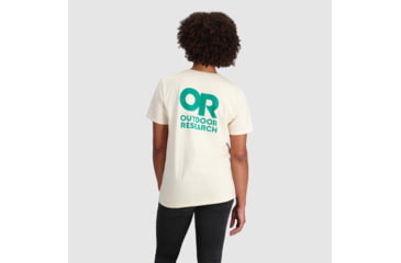 Image of Outdoor Research OR Lockup Back Logo T-Shirt, Sand/Verdant, Medium, 2895462622007