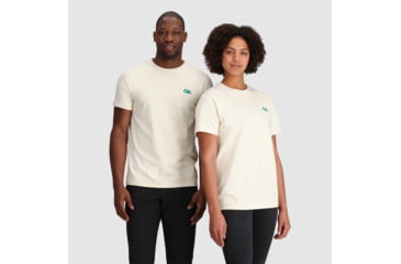 Image of Outdoor Research OR Lockup Back Logo T-Shirt, Sand/Verdant, Medium, 2895462622007