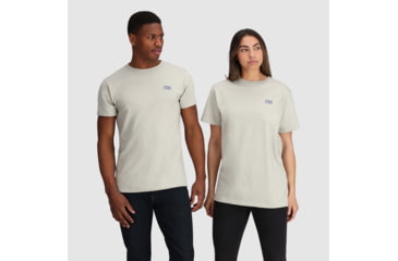 Image of Outdoor Research OR Lockup Back Logo T-Shirt, Slate/Topaz, Small, 2895462623006