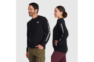 Image of Outdoor Research OR Lockup Chest Logo Long Sleeve Tee, Black/White, Large, 3002250114008