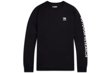 Image of Outdoor Research OR Lockup Chest Logo Long Sleeve Tee, Black/White, Large, 3002250114008