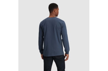Image of Outdoor Research OR Lockup Chest Logo Long Sleeve Tee, Naval Blue/Sulphur, Extra Large, 3002252416009