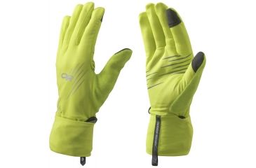 Image of Outdoor Research Overdrive Convertible Glove - Men's-Charcoal Heather/Lemongrass-X-Large