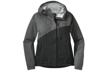 Image of Outdoor Research Panorama Point Jacket, Women's, Charcoal Herringbone/Black, M 264428-chr hrb/blk-M