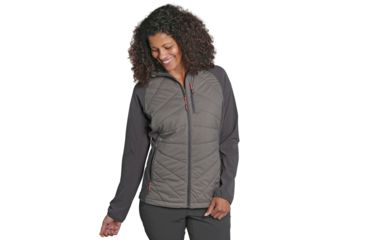 Image of Outdoor Research Refuge Hybrid Hooded Jacket - Womens, Pewter/Storm, Large, 2691981352008
