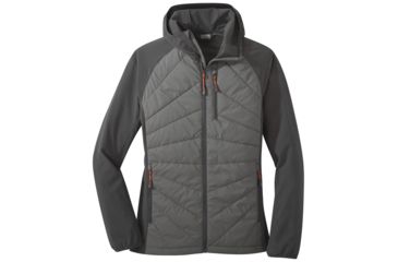 Image of Outdoor Research Refuge Hybrid Hooded Jacket - Womens, Pewter/Storm, Large, 2691981352008
