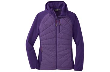 Image of Outdoor Research Refuge Hybrid Hooded Jacket - Womens, Purple Haze/Dark Basalt, Extra Small, 2691981528005