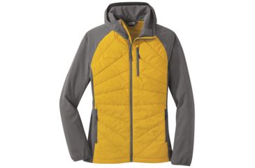 Image of Outdoor Research Refuge Hybrid Hooded Jacket - Womens, Solaria/Pewter, Extra Large, 2691981468009