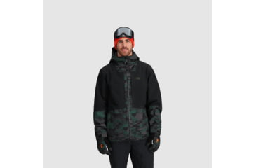Image of Outdoor Research Snowcrew Jacket - Mens, Grove Camo/Black, Extra Large, 2831902533009