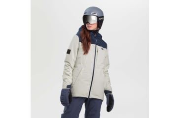 Image of Outdoor Research Snowcrew Jacket - Womens, Sand/Naval Blue, Medium, 2832052063007
