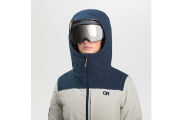 Image of Outdoor Research Snowcrew Jacket - Womens, Sand/Naval Blue, Medium, 2832052063007