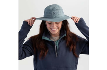 Image of Outdoor Research Solar Roller Sun Hat - Womens, White/Rice Embroidery, Small, 2434422036006