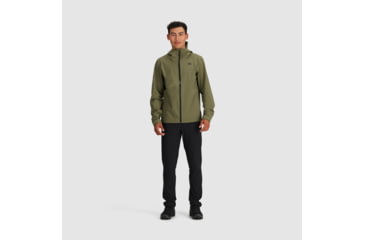 Image of Outdoor Research Stratoburst Stretch Rain Jacket - Mens, Ranger Green, Small, 3008932288006