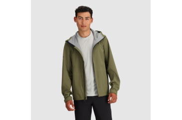 Image of Outdoor Research Stratoburst Stretch Rain Jacket - Mens, Ranger Green, Small, 3008932288006