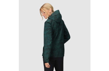 Image of Outdoor Research Stratoburst Stretch Rain Jacket - Womens, Douglas Fir Print, Small, 3008942848006