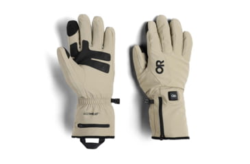 Image of Outdoor Research Sureshot Heated Softshell Gloves - Mens, Pro Khaki, Large, 3000072291008