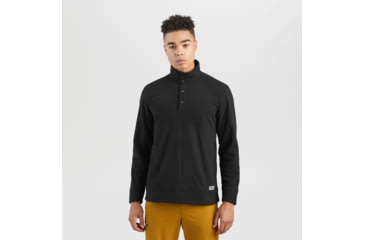 Image of Outdoor Research Trail Mix Snap Pullover II - Mens, Black, L, 2885480001008