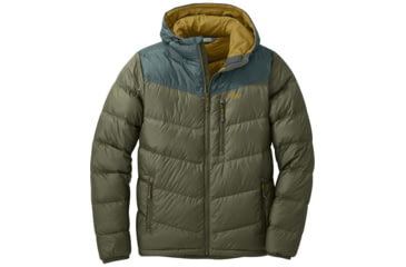 Image of Outdoor Research Transcendent Down Hoodie - Mens, Fatigue/Fir, Medium, 2680841915007