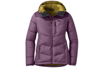 Image of Outdoor Research Transcendent Down Hoodie - Womens, Vn Vlt/Bkbry, Extra Small, 2681051911005