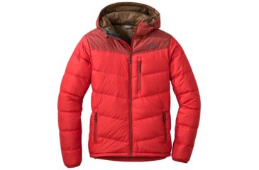 Image of Outdoor Research Transcendent Down Hoody - Mens, Tomato/Firebrick, M, 2680841362007