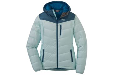 Image of Outdoor Research Transcendent Down Hoody - Womens, Waterfall/Prussian Blue, Large, 2681051628008