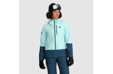 Image of Outdoor Research Tungsten II Jacket - Womens, Calcite/Harbor, Extra Small, 3005912600005