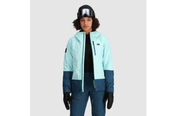 Image of Outdoor Research Tungsten II Jacket - Womens, Calcite/Harbor, Extra Small, 3005912600005