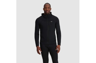 Image of Outdoor Research Vigor Grid Fleece Full Zip Hoodie - Mens, Black, 2XL, 3005030001010