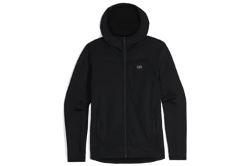 Image of Outdoor Research Vigor Grid Fleece Full Zip Hoodie - Mens, Black, Small, 3005030001006
