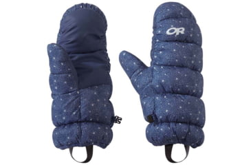 Image of Outdoor Research Warli Sky Transcendent Down Mitts - Womens, Twlght St Pr, Large, 2776791880008