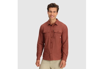 Image of Outdoor Research Way Station L/S Shirt - Mens, Brick Heather, S, 2799592294006