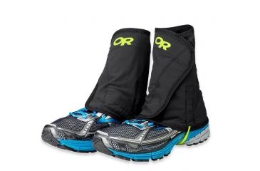 Image of Outdoor Research Wrapid Gaiters - Mens-Black/Lemongrass-S/M