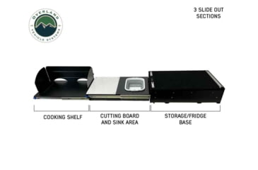 Image of Overland Vehicle Systems Camp Cargo Box Kitchen w/Slide Out Sink/Cooking Shelf/Work Station, Black, 21010401