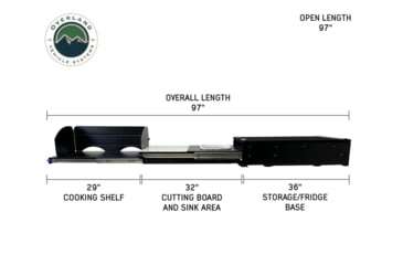 Image of Overland Vehicle Systems Camp Cargo Box Kitchen w/Slide Out Sink/Cooking Shelf/Work Station, Black, 21010401