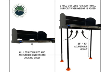 Image of Overland Vehicle Systems Camp Cargo Box Kitchen w/Slide Out Sink/Cooking Shelf/Work Station, Black, 21010401