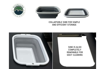 Image of Overland Vehicle Systems Camp Cargo Box Kitchen w/Slide Out Sink/Cooking Shelf/Work Station, Black, 21010401