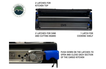 Image of Overland Vehicle Systems Camp Cargo Box Kitchen w/Slide Out Sink/Cooking Shelf/Work Station, Black, 21010401