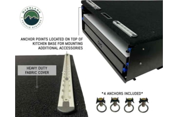 Image of Overland Vehicle Systems Camp Cargo Box Kitchen w/Slide Out Sink/Cooking Shelf/Work Station, Black, 21010401