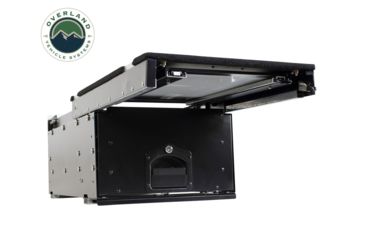 Image of Overland Vehicle Systems Cargo Box, Slide-Out Drawer &amp; Working Station Size, Powder Coated, Black, 21010201