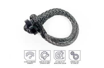 Image of Overland Vehicle Systems Combo Pack Soft Shackle 7/16in 41 lb with Collar and Recovery Ring 2.5in 10 lb, Multi, 19-8716