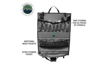 Image of Overland Vehicle Systems Kitchen Kit - 24 Piece Cooking and Utensil Kit, Hanging Carrying Case, Grey, 21010505