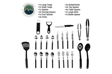 Image of Overland Vehicle Systems Kitchen Kit - 24 Piece Cooking and Utensil Kit, Hanging Carrying Case, Grey, 21010505