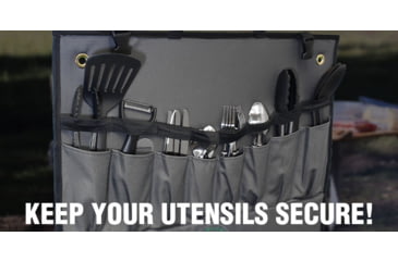 Image of Overland Vehicle Systems Kitchen Kit - 24 Piece Cooking and Utensil Kit, Hanging Carrying Case, Grey, 21010505